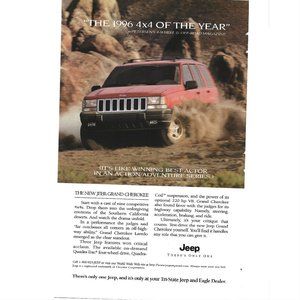 Jeep 4x4 of the Year 1996 Grand Cherokee 1990s Vintage Print Ad